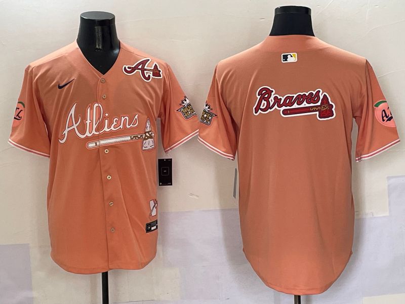 Men Atlanta Braves Blank Orange Five generations Joint Name 2025 Nike MLB Jersey style 8
